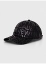 Памучна шапка с козирка Calvin Klein Jeans в черно с десен K50K511429