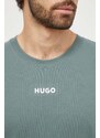 Домашна тениска HUGO в зелено с принт 50493057