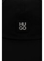 Шапка с козирка HUGO в черно с апликация 50506061