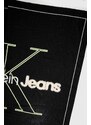 Памучен тънък шал Calvin Klein Jeans в черно с десен K60K611603