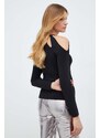Пуловер Karl Lagerfeld дамски в черно