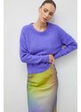 Samsoe Samsoe Вълнен пуловер Samsoe NOR дамски в лилаво от лека материя F00022152