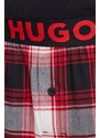 Памучна пижама HUGO в червено с десен
