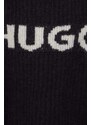 Вълнен пуловер HUGO дамски в черно от топла материя