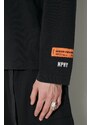 Памучна блуза с дълги ръкави Heron Preston Hpny Emb Rollneck в черно с апликация HMAB027C99JER0021001