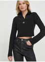Памучен пуловер Calvin Klein Jeans в черно J20J222628