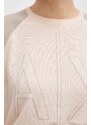 Вълнен пуловер Armani Exchange дамски в бежово от лека материя 3DYM1P YME3Z