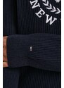 Памучен пуловер Tommy Hilfiger в тъмносиньо от топла материя WW0WW41146