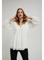 Marisse White Shirt With Puffed Sleeves
