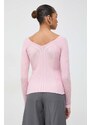 Пуловер Guess ALLIE дамски в розово от лека материя W4RR44 Z2YN2