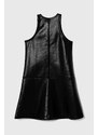 Детска рокля Calvin Klein Jeans в черно къса разкроена