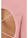 Памучен пуловер Guess MARIE в розово от лека материя W4RR24 Z3C71