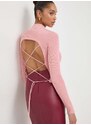 Памучен пуловер Guess MARIE в розово от лека материя W4RR24 Z3C71