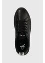 Кожени маратонки Calvin Klein Jeans BOLD FLATF LOW LACEUP LTH IN LUM в черно YW0YW01309