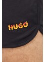 Памучна пижама HUGO в черно с принт 50510465
