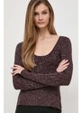 Пуловер Max Mara Leisure дамски в кафяво от лека материя 2416361017600