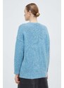 Пуловер с вълна Weekend Max Mara дамски в синьо 2415361091600