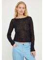 Вълнен пуловер Won Hundred дамски в черно от лека материя 2689-11081