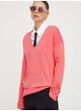 Пуловер Boss Orange дамски в розово 50507163
