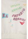 Детски суичър Emporio Armani в бяло с апликация