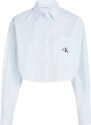 CALVIN KLEIN Риза Woven Label Cropped Ls Shirt J20J222614 0BB blue white stripe