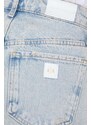 Дънков къс панталон Armani Exchange в синьо с изчистен дизайн висока талия 3DYJ78 Y16JZ