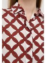 Копринена риза Marella в бежово със стандартна кройка с класическа яка 2413111081200