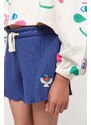 Детски къси панталони Bobo Choses в тъмносиньо с апликация с регулируема талия