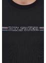 Памучна тениска Tommy Hilfiger в черно с принт MW0MW34428