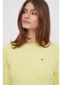 Памучен пуловер Tommy Hilfiger в жълто от лека материя WW0WW41142