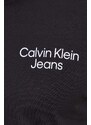 Памучна тениска Calvin Klein Jeans в черно с принт J30J325186