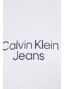 Памучна тениска Calvin Klein Jeans в бяло с принт J30J325186