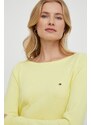 Пуловер Tommy Hilfiger дамски в жълто от лека материя WW0WW40099