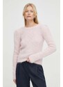 Вълнен пуловер BA&SH дамски в розово