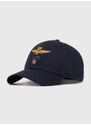 Памучна шапка с козирка Aeronautica Militare в тъмносиньо с апликация