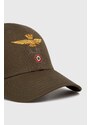 Памучна шапка с козирка Aeronautica Militare в зелено с апликация