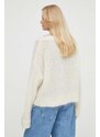 Вълнен пуловер American Vintage дамски в бежово