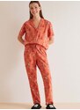 Памучна пижама women'secret Snoopy в оранжево от памук 3137606