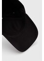 Памучна шапка с козирка BOSS в черно с изчистен дизайн 50495128