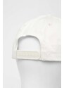 Памучна шапка с козирка Calvin Klein Jeans в бяло с апликация K50K510061