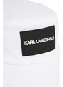Детска памучна капела Karl Lagerfeld в бяло от памук