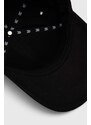 Памучна шапка с козирка Tommy Hilfiger в черно с апликация AM0AM12300