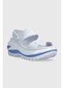 Чехли Crocs Classic Mega Crush Sandal в синьо с платформа 207989