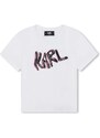 Детска тениска Karl Lagerfeld в бяло