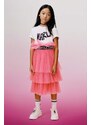 Детска пола Karl Lagerfeld в розово къса разкроена