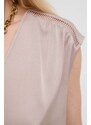 Копринена блуза BOSS в бежово с изчистен дизайн 50514360