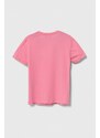 Детска памучна тениска Emporio Armani в розово