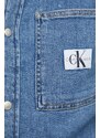 Дънкова риза Calvin Klein Jeans мъжка в синьо със стандартна кройка с класическа яка J30J324885