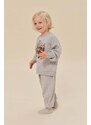 Детски памучен спортен панталон Konges Sløjd в сиво с изчистен дизайн