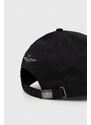 Памучна шапка с козирка Aeronautica Militare в черно с апликация